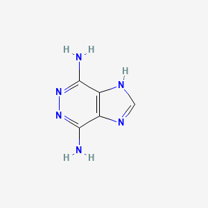 molecular formula C5H6N6 B3355705 1H-Imidazo[4,5-d]pyridazine-4,7-diamine CAS No. 6332-57-6