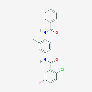 molecular formula C21H16ClIN2O2 B335571 N-[4-(benzoylamino)-3-methylphenyl]-2-chloro-5-iodobenzamide 