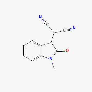 molecular formula C12H9N3O B3355724 Propanedinitrile, (2,3-dihydro-1-methyl-2-oxo-1H-indol-3-yl)- CAS No. 634164-13-9