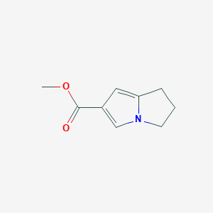 molecular formula C9H11NO2 B3355747 1H-Pyrrolizine-6-carboxylic acid, 2,3-dihydro-, methyl ester CAS No. 63486-71-5
