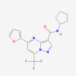 molecular formula C17H15F3N4O2 B335575 N-cyclopentyl-5-(2-furyl)-7-(trifluoromethyl)pyrazolo[1,5-a]pyrimidine-3-carboxamide 