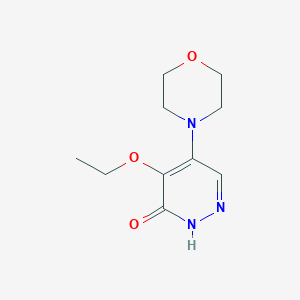 molecular formula C10H15N3O3 B3355781 3(2H)-Pyridazinone, 4-ethoxy-5-(4-morpholinyl)- CAS No. 63562-97-0
