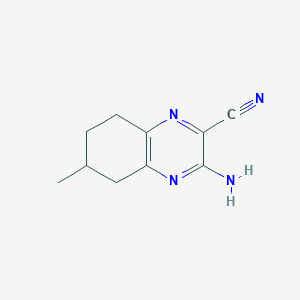 molecular formula C10H12N4 B3355791 3-Amino-6-methyl-5,6,7,8-tetrahydroquinoxaline-2-carbonitrile CAS No. 63630-24-0