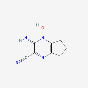 molecular formula C8H8N4O B3355792 1-Hydroxy-2-imino-2,5,6,7-tetrahydro-1H-cyclopenta[b]pyrazine-3-carbonitrile CAS No. 63630-29-5