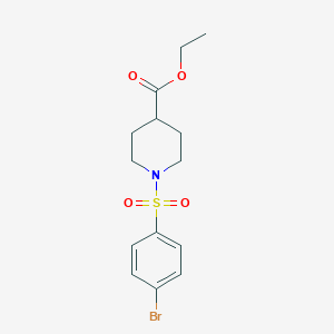 molecular formula C14H18BrNO4S B335581 Ethyl 1-[(4-bromophenyl)sulfonyl]piperidine-4-carboxylate 
