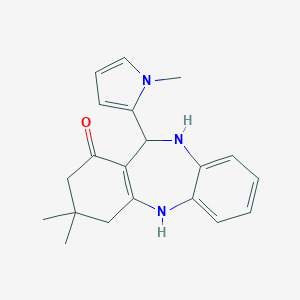 molecular formula C20H23N3O B335584 3,3-dimethyl-11-(1-methyl-1H-pyrrol-2-yl)-2,3,4,5,10,11-hexahydro-1H-dibenzo[b,e][1,4]diazepin-1-one 