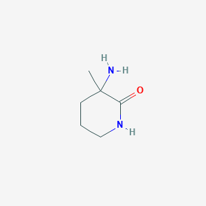 molecular formula C6H12N2O B3355950 2-Piperidinone, 3-amino-3-methyl- CAS No. 64298-90-4