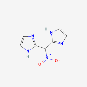 molecular formula C7H7N5O2 B3355962 2-[1H-imidazol-2-yl(nitro)methyl]-1H-imidazole CAS No. 64308-79-8