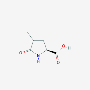 molecular formula C6H9NO3 B3355975 4-Methyl-5-oxo-L-proline CAS No. 64481-08-9
