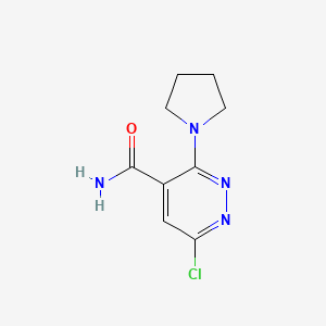 molecular formula C9H11ClN4O B3356018 6-Chloro-3-(pyrrolidin-1-yl)pyridazine-4-carboxamide CAS No. 64613-20-3