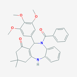 molecular formula C31H32N2O5 B335605 10-Benzoyl-3,3-dimethyl-11-(3,4,5-trimethoxy-phenyl)-2,3,4,5,10,11-hexahydro-dib 