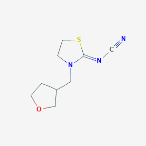 molecular formula C9H13N3OS B3356052 {3-[(Oxolan-3-yl)methyl]-1,3-thiazolidin-2-ylidene}cyanamide CAS No. 648880-34-6