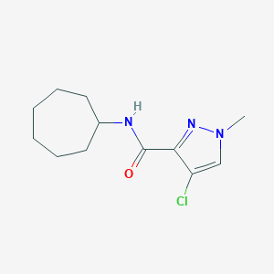 molecular formula C12H18ClN3O B335607 4-chloro-N-cycloheptyl-1-methyl-1H-pyrazole-3-carboxamide 