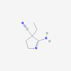 molecular formula C7H11N3 B3356071 2H-Pyrrole-4-carbonitrile, 5-amino-4-ethyl-3,4-dihydro- CAS No. 649759-87-5