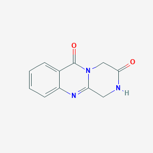 molecular formula C11H9N3O2 B3356125 2H-Pyrazino[2,1-b]quinazoline-3,6(1H,4H)-dione CAS No. 651043-51-5