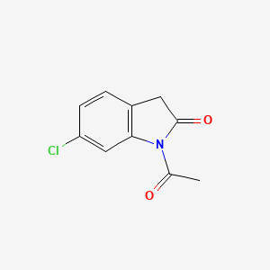 molecular formula C10H8ClNO2 B3356148 1-乙酰基-6-氯吲哚啉-2-酮 CAS No. 651747-72-7