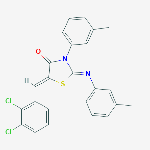 molecular formula C24H18Cl2N2OS B335618 5-(2,3-Dichlorobenzylidene)-3-(3-methylphenyl)-2-[(3-methylphenyl)imino]-1,3-thiazolidin-4-one 