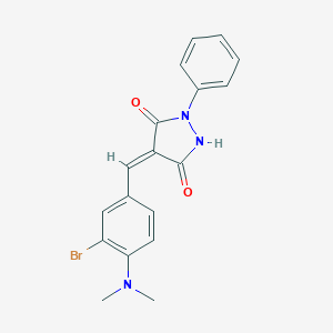 molecular formula C18H16BrN3O2 B335619 4-[3-Bromo-4-(dimethylamino)benzylidene]-1-phenyl-3,5-pyrazolidinedione 