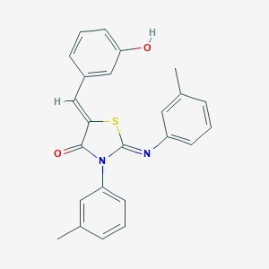 molecular formula C24H20N2O2S B335620 5-(3-Hydroxybenzylidene)-3-(3-methylphenyl)-2-[(3-methylphenyl)imino]-1,3-thiazolidin-4-one 