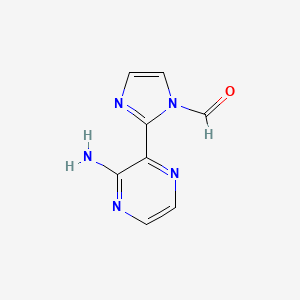 molecular formula C8H7N5O B3356216 2-(3-Aminopyrazin-2-yl)-1H-imidazole-1-carbaldehyde CAS No. 65409-25-8