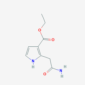 molecular formula C9H12N2O3 B3356232 ethyl 2-(2-amino-2-oxoethyl)-1H-pyrrole-3-carboxylate CAS No. 65523-04-8