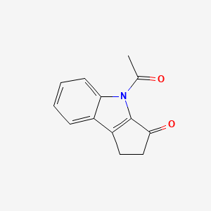 molecular formula C13H11NO2 B3356287 4-Acetyl-1,4-dihydrocyclopenta[b]indol-3(2H)-one CAS No. 65602-71-3