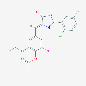 molecular formula C20H14Cl2INO5 B335630 4-[(2-(2,5-dichlorophenyl)-5-oxo-1,3-oxazol-4(5H)-ylidene)methyl]-2-ethoxy-6-iodophenyl acetate 