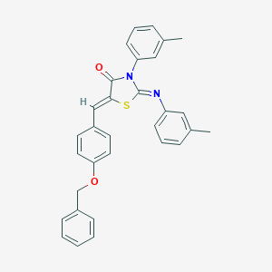 molecular formula C31H26N2O2S B335632 5-[4-(Benzyloxy)benzylidene]-3-(3-methylphenyl)-2-[(3-methylphenyl)imino]-1,3-thiazolidin-4-one 