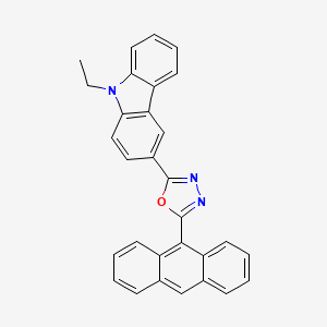 molecular formula C30H21N3O B3356327 3-[5-(Anthracen-9-YL)-1,3,4-oxadiazol-2-YL]-9-ethyl-9H-carbazole CAS No. 65698-70-6