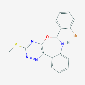 molecular formula C17H13BrN4OS B335634 6-(2-Bromophenyl)-3-(methylsulfanyl)-6,7-dihydro[1,2,4]triazino[5,6-d][3,1]benzoxazepine 