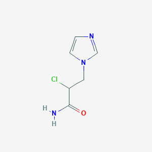 molecular formula C6H8ClN3O B3356356 2-Chloro-3-imidazol-1-ylpropanamide CAS No. 65991-94-8
