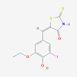 molecular formula C12H10INO3S2 B335637 5-(3-Ethoxy-4-hydroxy-5-iodobenzylidene)-2-thioxo-1,3-thiazolidin-4-one 