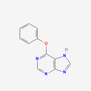 molecular formula C11H8N4O B3356370 6-phenoxy-7H-purine CAS No. 66085-17-4