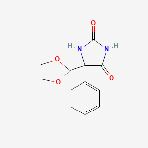 molecular formula C12H14N2O4 B3356401 5-(Dimethoxymethyl)-5-phenylimidazolidine-2,4-dione CAS No. 6630-54-2