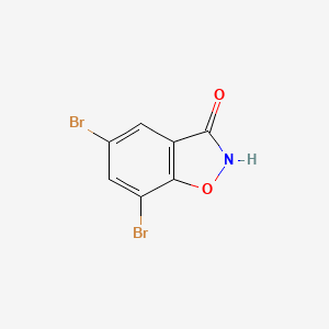 molecular formula C7H3Br2NO2 B3356436 1,2-Benzisoxazol-3(2H)-one, 5,7-dibromo- CAS No. 66571-28-6