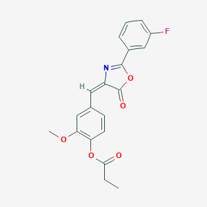 molecular formula C20H16FNO5 B335645 4-[(2-(3-fluorophenyl)-5-oxo-1,3-oxazol-4(5H)-ylidene)methyl]-2-methoxyphenyl propionate 