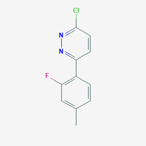 molecular formula C11H8ClFN2 B3356505 3-Chloro-6-(2-fluoro-4-methyl-phenyl)-pyridazine CAS No. 669770-60-9