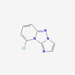 molecular formula C8H5ClN4 B3356511 9-Chloroimidazo(2',1':5,1)(1,2,4)triazolo(4,3-a)pyridine CAS No. 66999-71-1