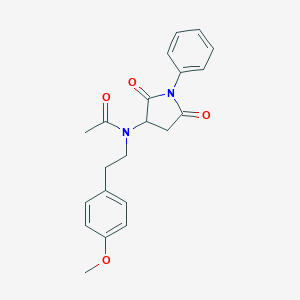 molecular formula C21H22N2O4 B335652 N-(2,5-dioxo-1-phenylpyrrolidin-3-yl)-N-[2-(4-methoxyphenyl)ethyl]acetamide 