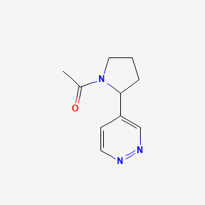 molecular formula C10H13N3O B3356522 1-[2-(Pyridazin-4-yl)pyrrolidin-1-yl]ethan-1-one CAS No. 67077-29-6