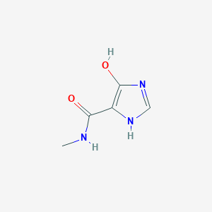 molecular formula C5H7N3O2 B3356549 5-[Hydroxy(methylamino)methylidene]-1,5-dihydro-4H-imidazol-4-one CAS No. 67218-77-3