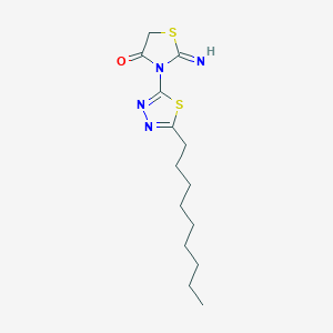 molecular formula C14H22N4OS2 B3356554 2-Imino-3-(5-nonyl-1,3,4-thiadiazol-2-YL)-1,3-thiazolidin-4-one CAS No. 672306-65-9