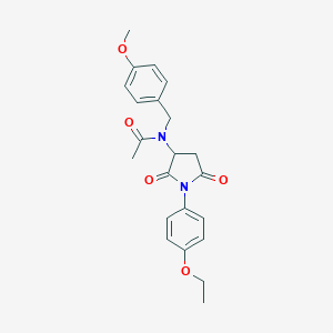 molecular formula C22H24N2O5 B335656 N-[1-(4-ethoxyphenyl)-2,5-dioxopyrrolidin-3-yl]-N-(4-methoxybenzyl)acetamide 