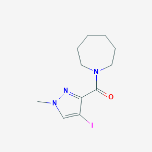 molecular formula C11H16IN3O B335659 1-[(4-iodo-1-methyl-1H-pyrazol-3-yl)carbonyl]azepane 