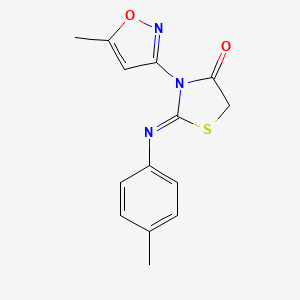molecular formula C14H13N3O2S B3356591 (2Z)-3-(5-Methyl-1,2-oxazol-3-yl)-2-[(4-methylphenyl)imino]-1,3-thiazolidin-4-one CAS No. 673452-00-1