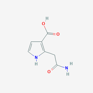 molecular formula C7H8N2O3 B3356599 2-(2-amino-2-oxoethyl)-1H-pyrrole-3-carboxylic acid CAS No. 67464-87-3