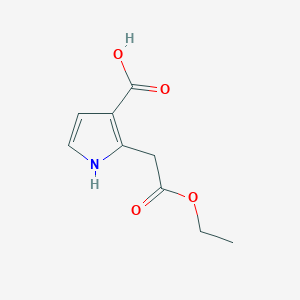 molecular formula C9H11NO4 B3356601 2-(2-ethoxy-2-oxoethyl)-1H-pyrrole-3-carboxylic acid CAS No. 67464-90-8
