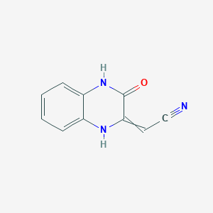 molecular formula C10H7N3O B3356604 (3-Oxo-3,4-dihydroquinoxalin-2(1H)-ylidene)acetonitrile CAS No. 67557-67-9