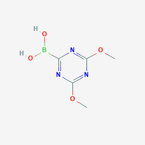 molecular formula C5H8BN3O4 B3356606 (4,6-Dimethoxy-1,3,5-triazin-2-yl)boronic acid CAS No. 675880-39-4