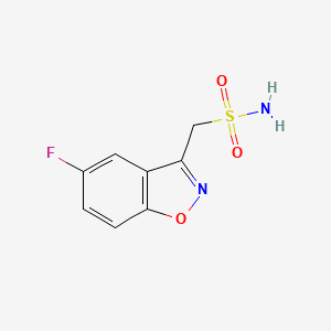 molecular formula C8H7FN2O3S B3356727 1,2-Benzisoxazole-3-methanesulfonamide, 5-fluoro- CAS No. 68291-99-6